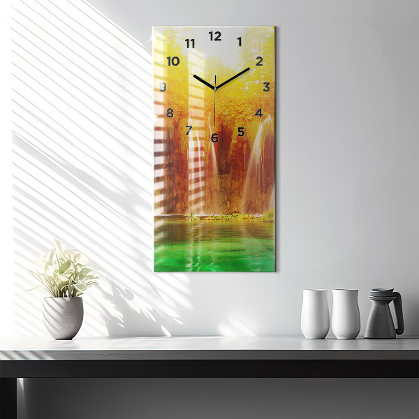 Vertical wall clock View of the waterfall
