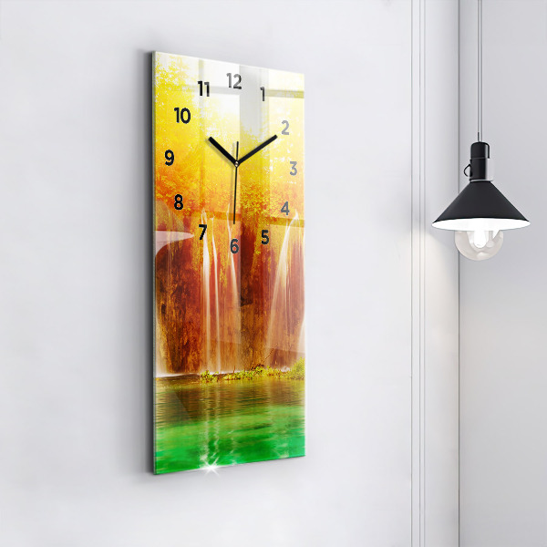 Vertical wall clock View of the waterfall
