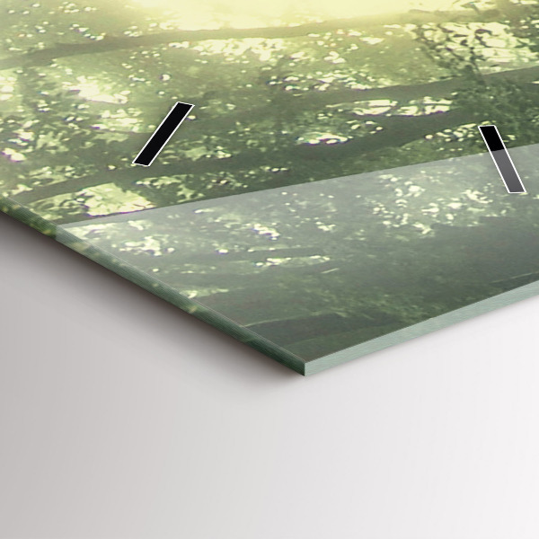 Vertical wall clock Misty forest in the morning