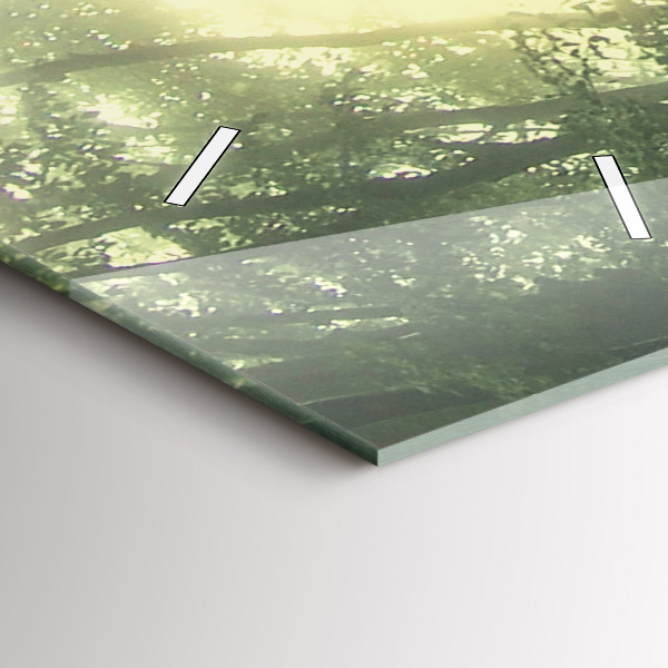 Vertical wall clock Misty forest in the morning