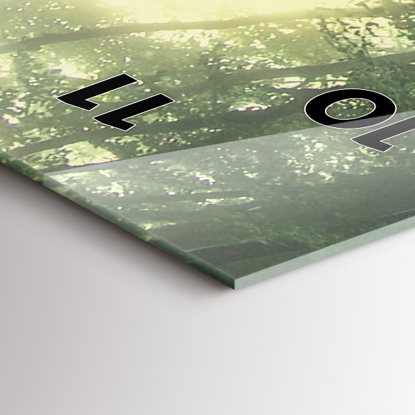 Vertical wall clock Misty forest in the morning