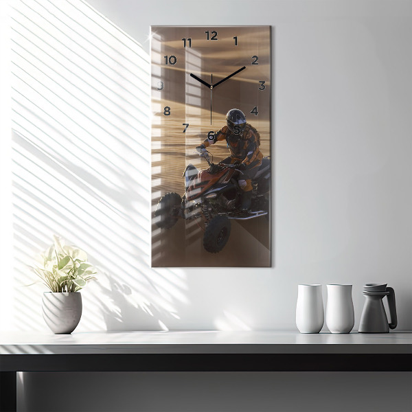 Vertical wall clock Quad in the desert