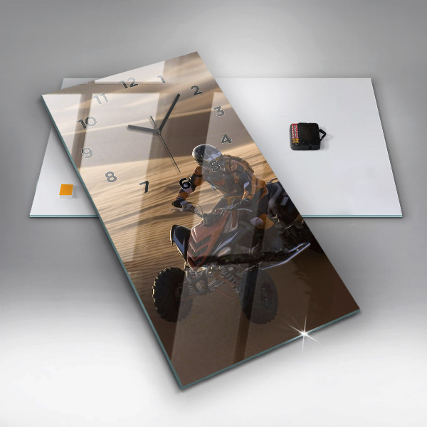 Vertical wall clock Quad in the desert