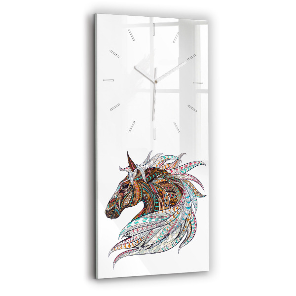 Vertical wall clock Horse illustration