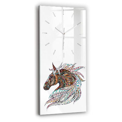 Vertical wall clock Horse illustration
