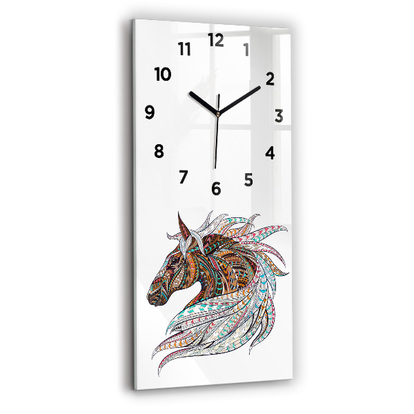 Vertical wall clock Horse illustration