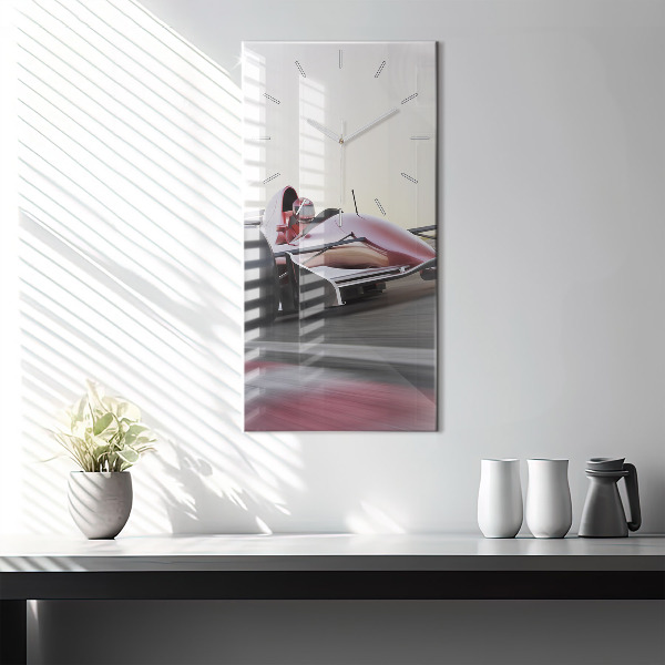 Vertical wall clock Sports racing car