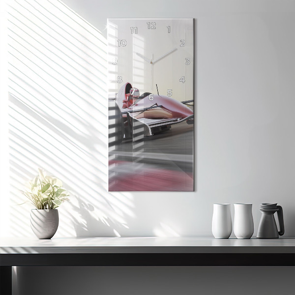 Vertical wall clock Sports racing car