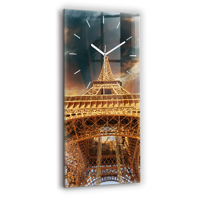 Vertical wall clock The Eiffel Tower against the clouds