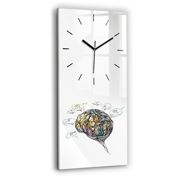 Vertical wall clock Artistic representation of the brain