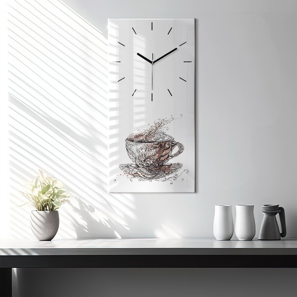 Vertical wall clock Cup of Coffee