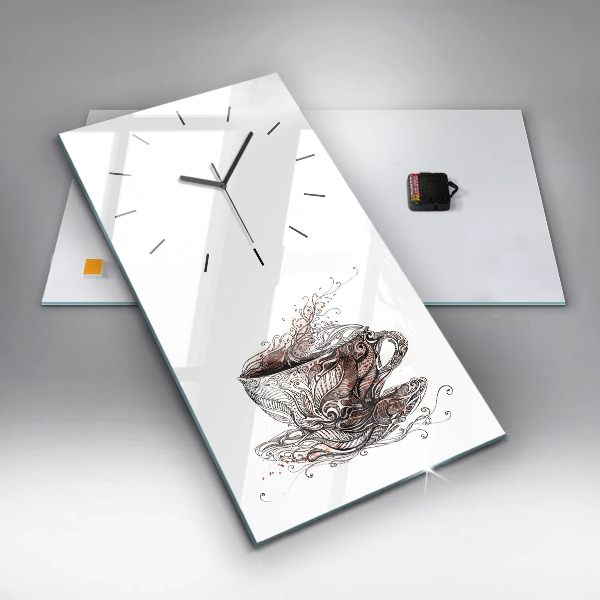 Vertical wall clock Cup of Coffee