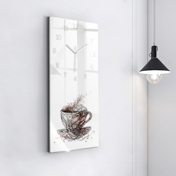 Vertical wall clock Cup of Coffee