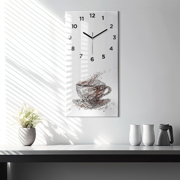 Vertical wall clock Cup of Coffee