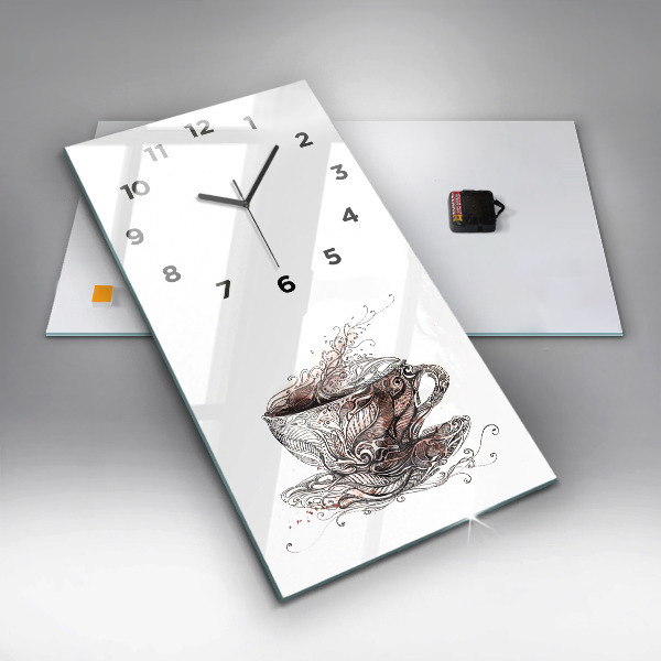 Vertical wall clock Cup of Coffee