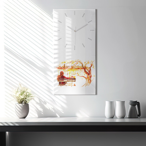 Vertical wall clock Autumn Landscape