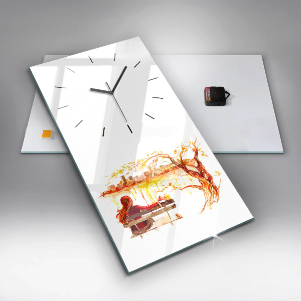 Vertical wall clock Autumn Landscape