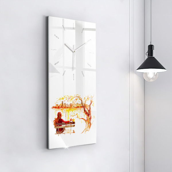 Vertical wall clock Autumn Landscape