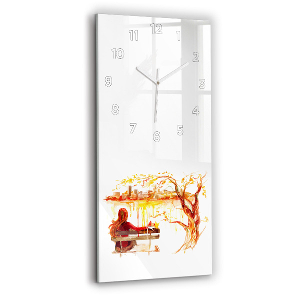 Vertical wall clock Autumn Landscape