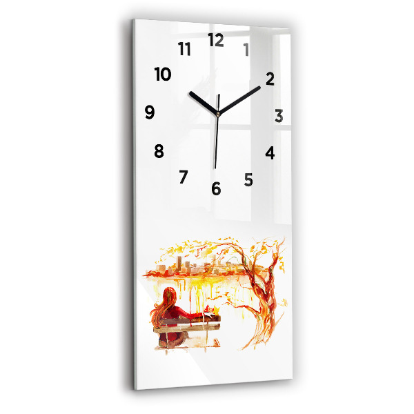 Vertical wall clock Autumn Landscape