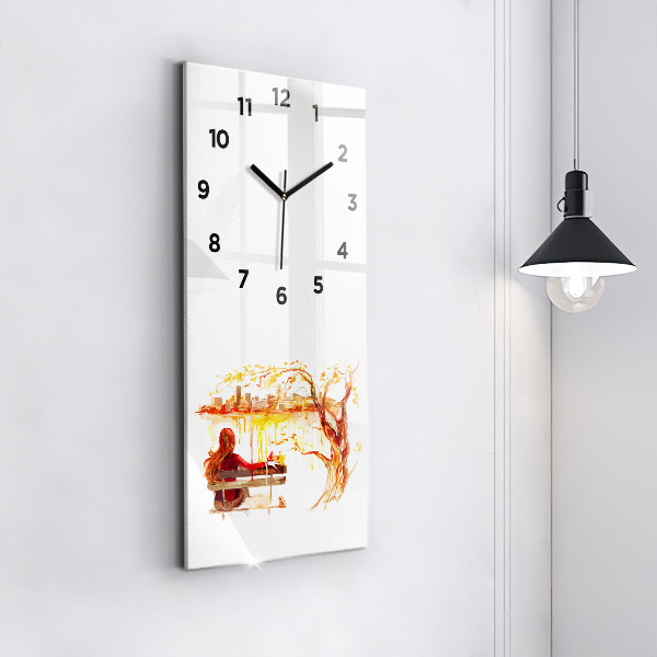 Vertical wall clock Autumn Landscape