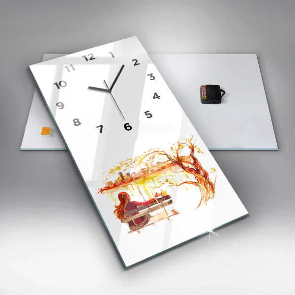 Vertical wall clock Autumn Landscape