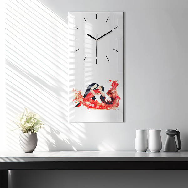 Vertical wall clock A sensual tango full of emotions