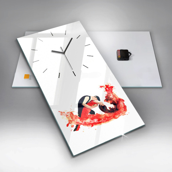 Vertical wall clock A sensual tango full of emotions