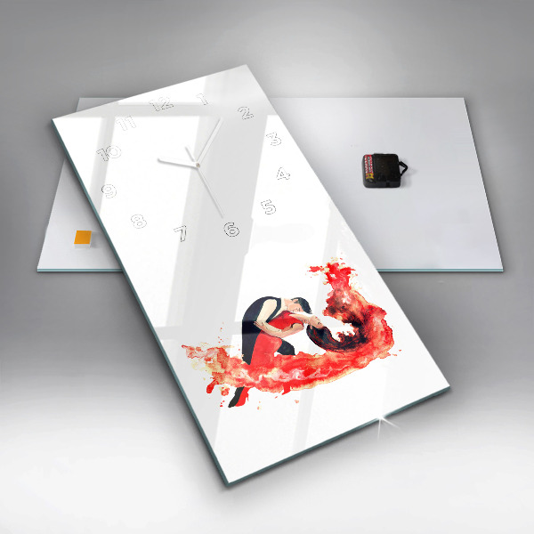 Vertical wall clock A sensual tango full of emotions