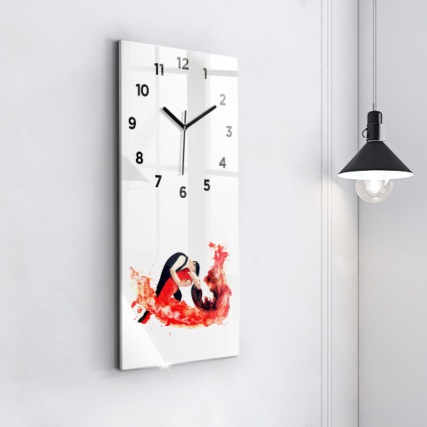 Vertical wall clock A sensual tango full of emotions