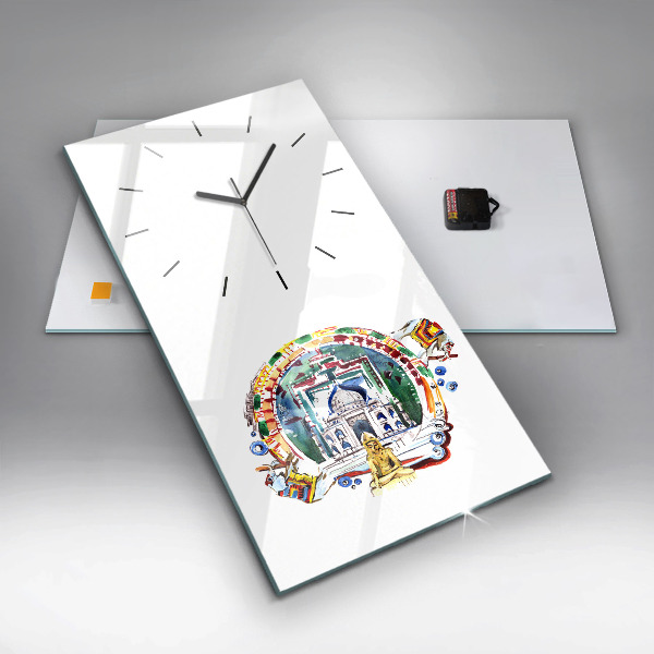 Vertical wall clock Buddha painting in the temple