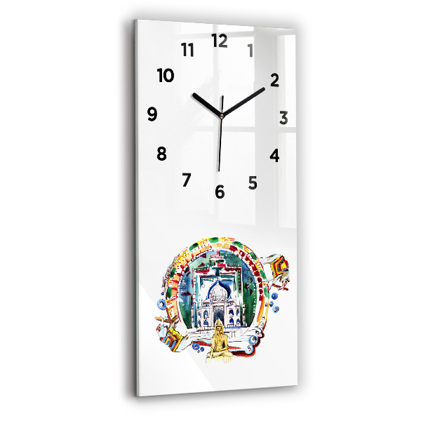 Vertical wall clock Buddha painting in the temple