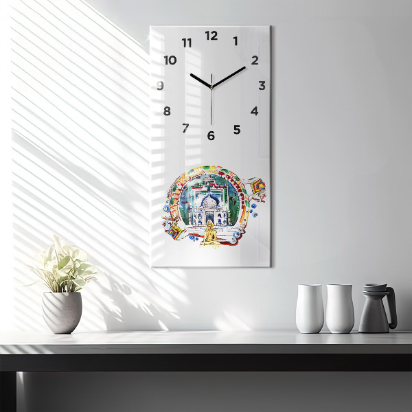 Vertical wall clock Buddha painting in the temple