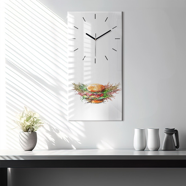 Vertical wall clock XXL Cheese Burger