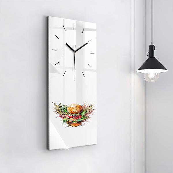 Vertical wall clock XXL Cheese Burger