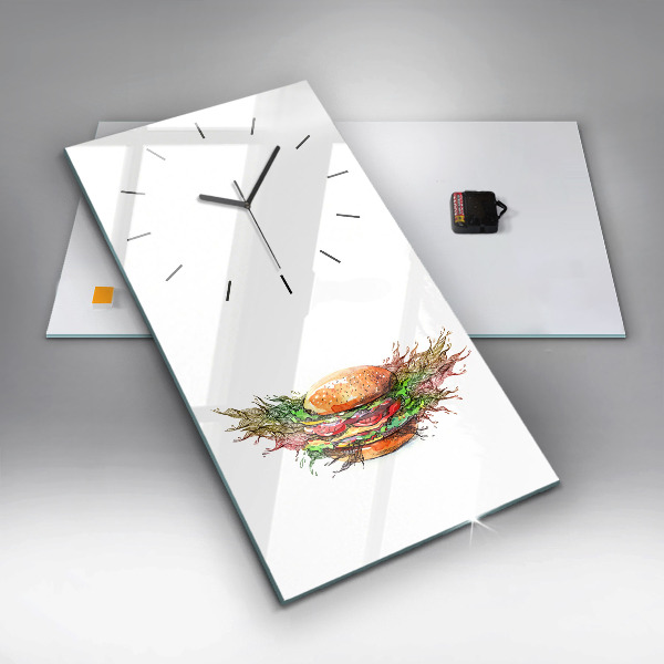 Vertical wall clock XXL Cheese Burger