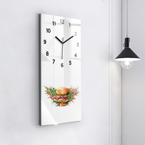 Vertical wall clock XXL Cheese Burger
