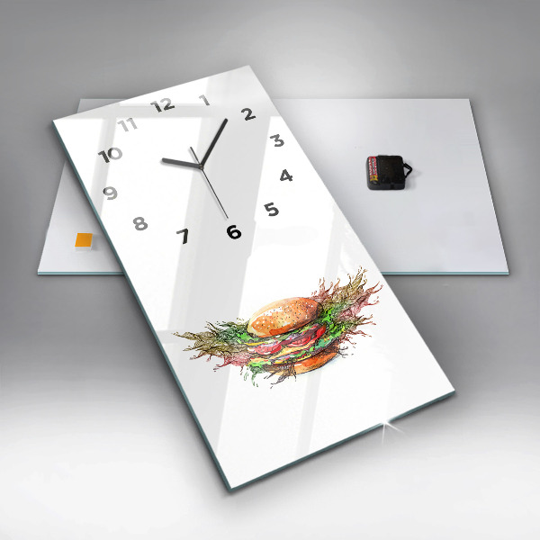 Vertical wall clock XXL Cheese Burger