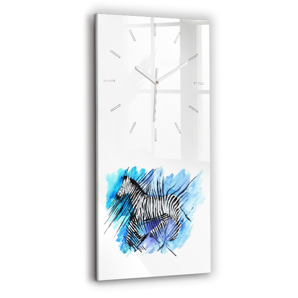 Vertical wall clock Painted Zebra Asymmetry