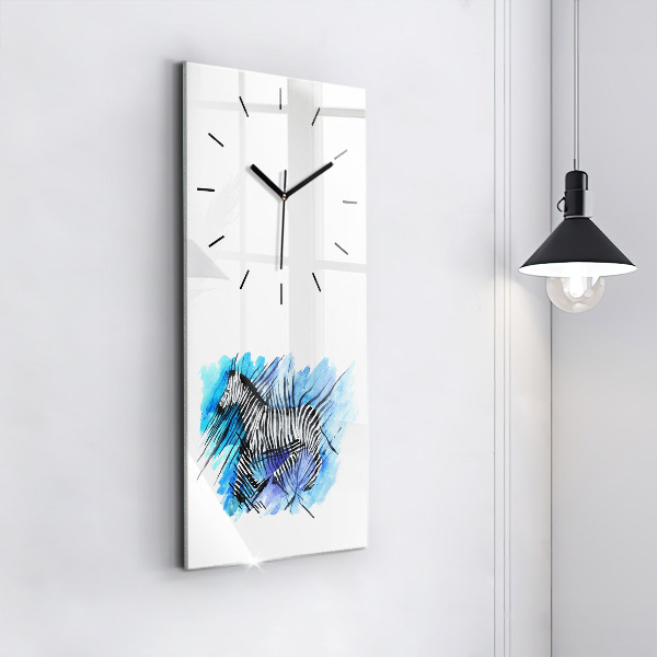 Vertical wall clock Painted Zebra Asymmetry