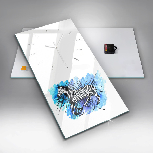 Vertical wall clock Painted Zebra Asymmetry