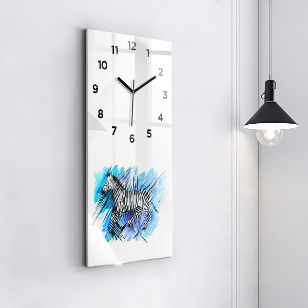 Vertical wall clock Painted Zebra Asymmetry