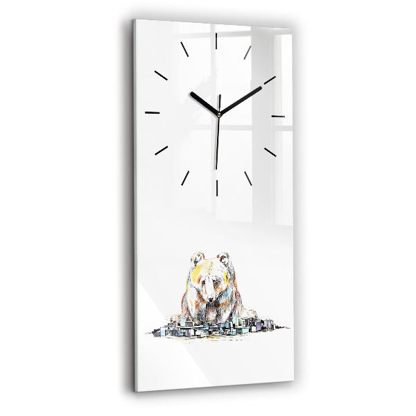 Vertical wall clock Abstraction bear city