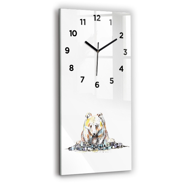 Vertical wall clock Abstraction bear city