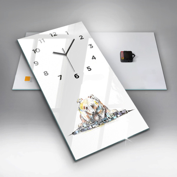 Vertical wall clock Abstraction bear city
