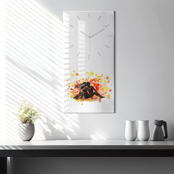 Vertical wall clock Love and a couple in love