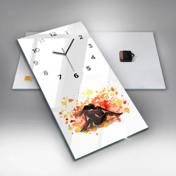 Vertical wall clock Love and a couple in love