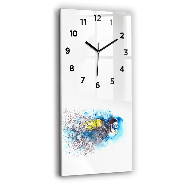 Vertical wall clock Underwater fish life