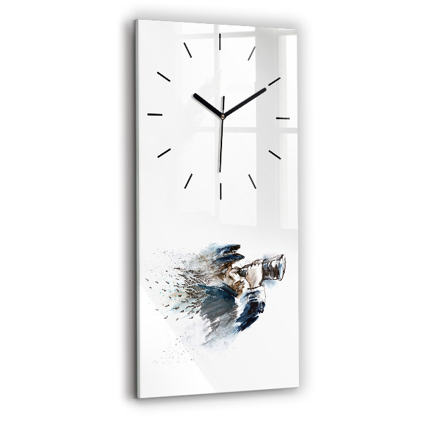 Vertical wall clock Captain with binoculars
