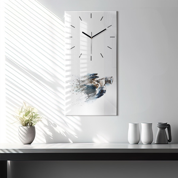 Vertical wall clock Captain with binoculars